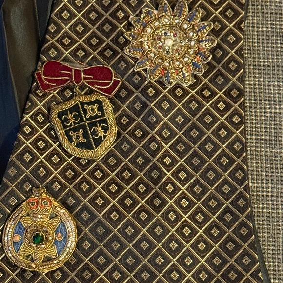 Pronto Uomo Black & Gold Patterned Vest Large - Picture 5 of 8